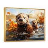 Brown Otters Odyssey - Otter Bedroom Wall Art