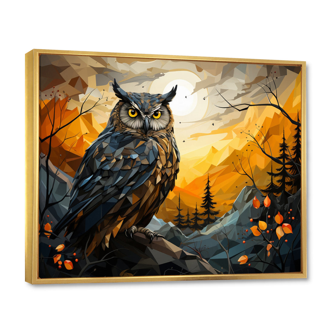 Yellow Owl Nights Watch Geometric - Yellow Owl Wall Art
