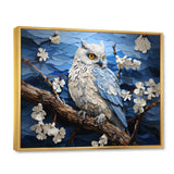 Blue Owl Nights Watch Pastoral - Owl Large Canvas Wall Art