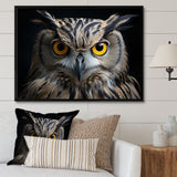 Black White Owl Portrait - Owl Living Room Wall Art