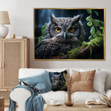 Grey Owl Portrait - Owl Bedroom Wall Art