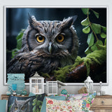 Grey Owl Portrait - Owl Bedroom Wall Art