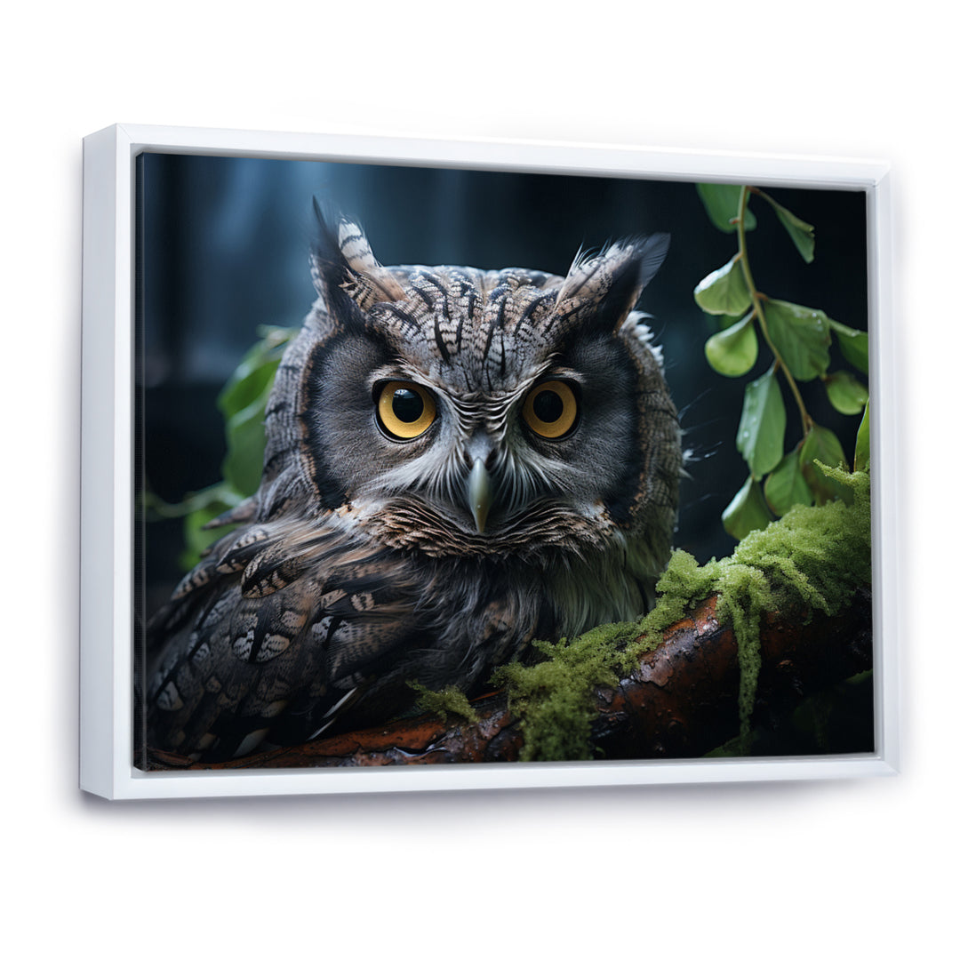Grey Owl Portrait - Owl Bedroom Wall Art