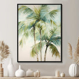 Green Minimalims Palm Trees I - Floral Canvas Wall Art