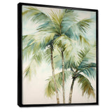 Green Minimalims Palm Trees I - Floral Canvas Wall Art