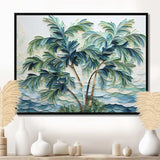 Green Minimalims Palm Trees VII - Floral Canvas Wall Art