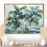 Green Minimalims Palm Trees VII - Floral Canvas Wall Art