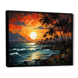 Palm Trees Sunrise I - Floral Canvas Wall Art