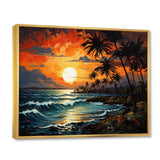 Palm Trees Sunrise I - Floral Canvas Wall Art