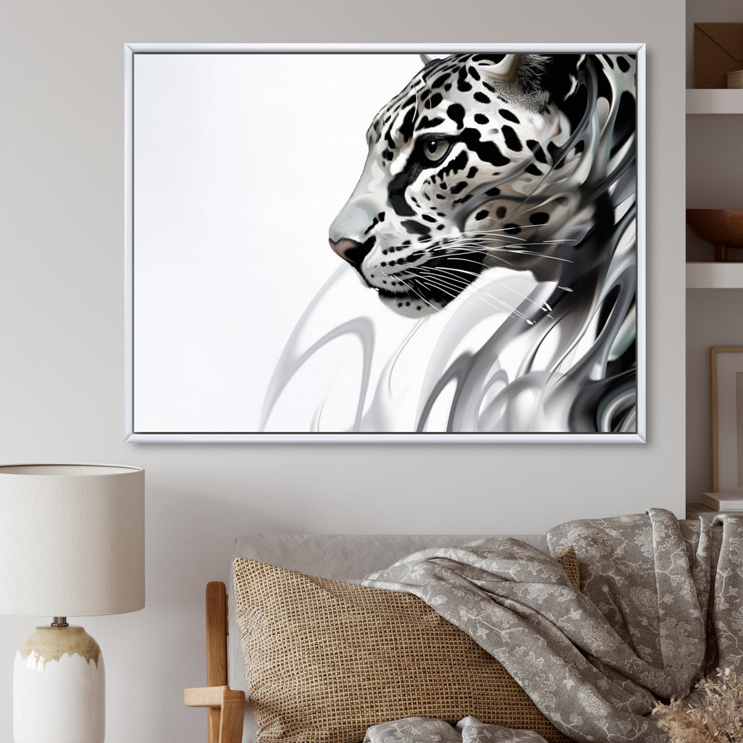 Grey White Panther Abstract Elegance - Panther Wall Decor