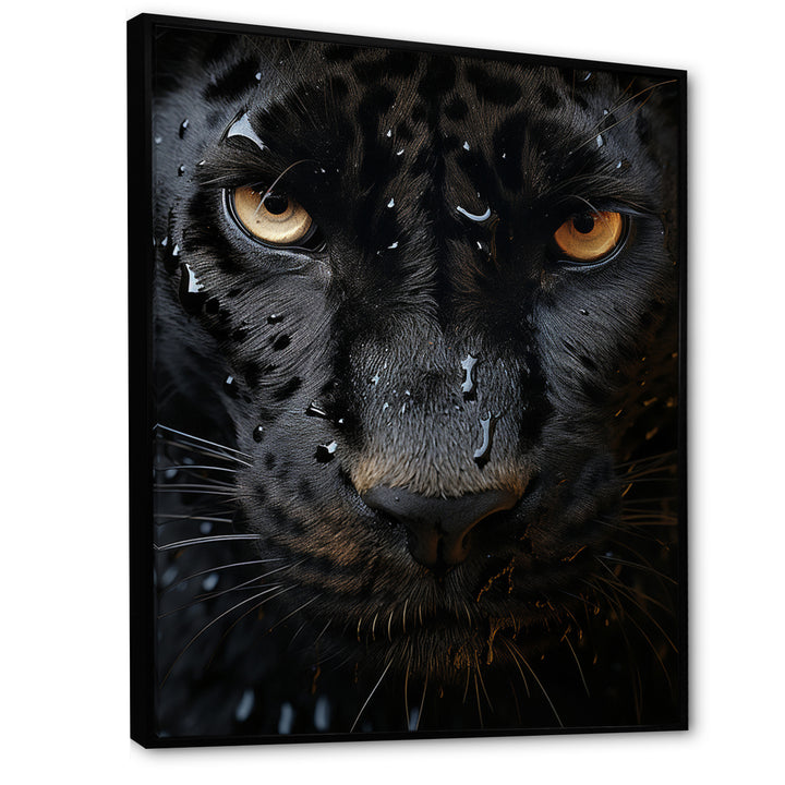 Black White Panther Abstract Encounter - Panther Wall Art Prints