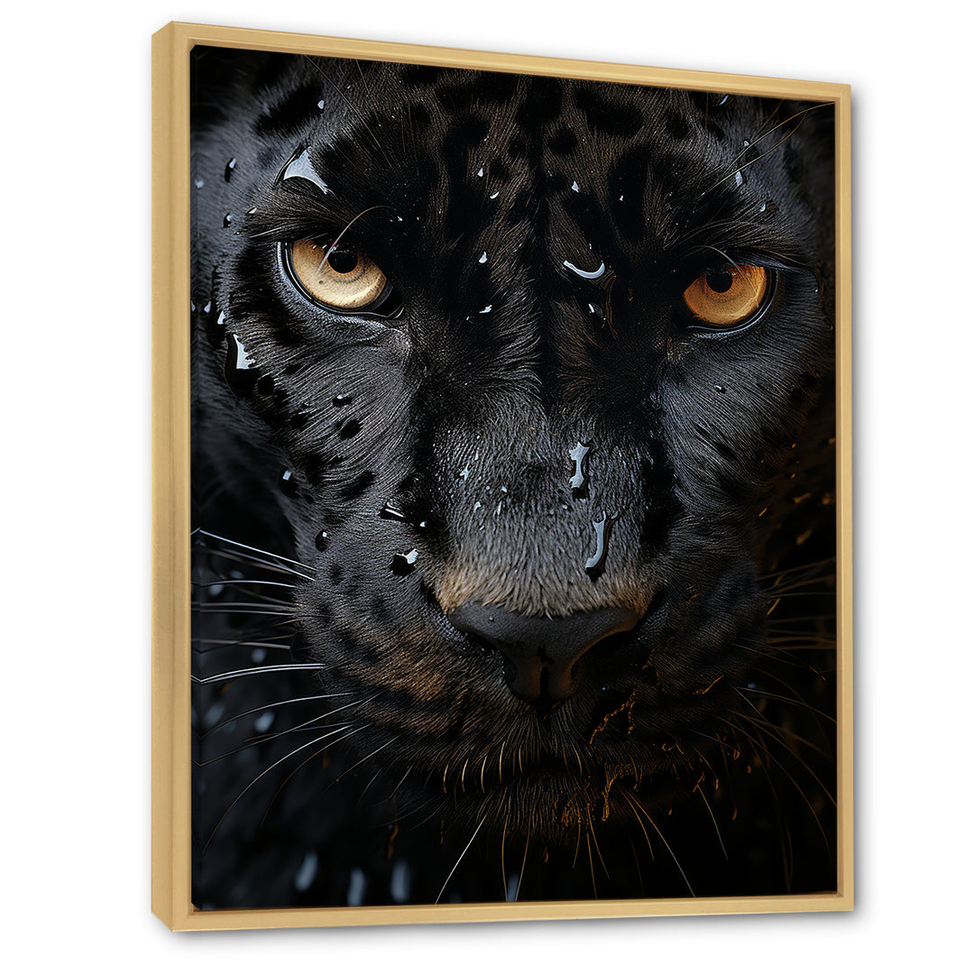 Black White Panther Abstract Encounter - Panther Wall Art Prints