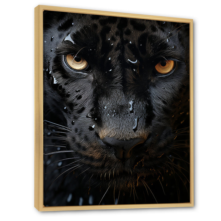 Black White Panther Abstract Encounter - Panther Wall Art Prints