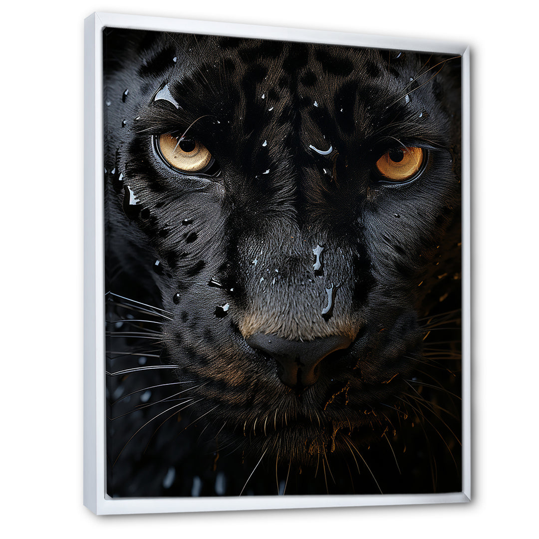 Black White Panther Abstract Encounter - Panther Wall Art Prints
