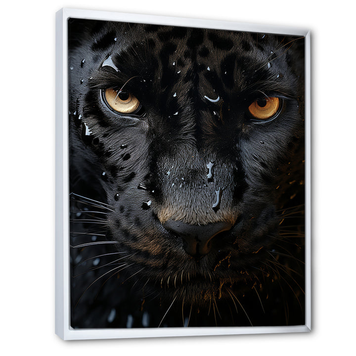 Black White Panther Abstract Encounter - Panther Wall Art Prints