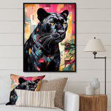 Black Pink Panther Popart - Panther Framed Canvas Art