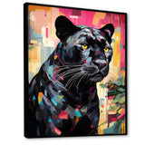 Black Pink Panther Popart - Panther Framed Canvas Art