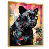 Black Pink Panther Popart - Panther Framed Canvas Art
