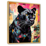 Black Pink Panther Popart - Panther Framed Canvas Art