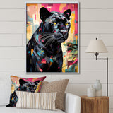 Black Pink Panther Popart - Panther Framed Canvas Art