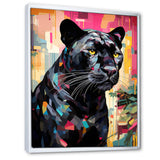 Black Pink Panther Popart - Panther Framed Canvas Art