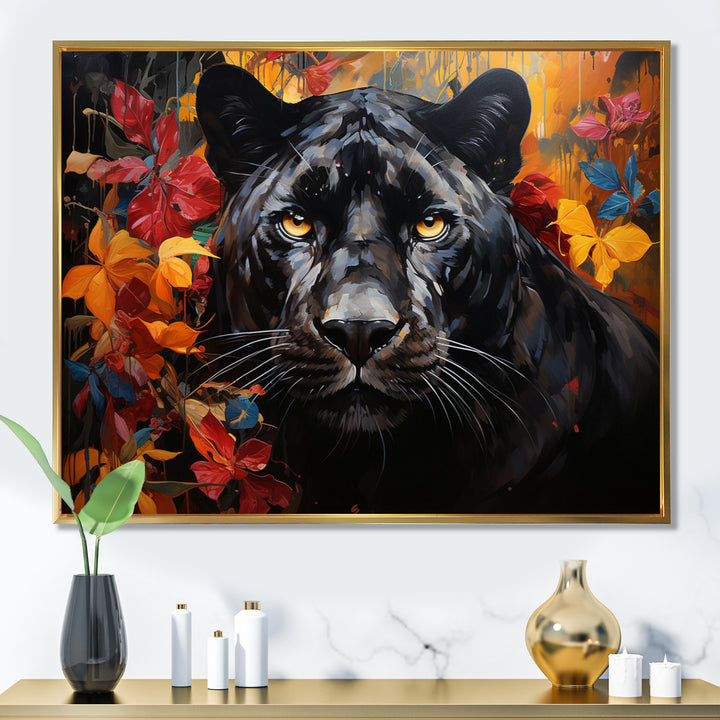 Panther Elusive Panther Collage - Panther Living Room Wall Art