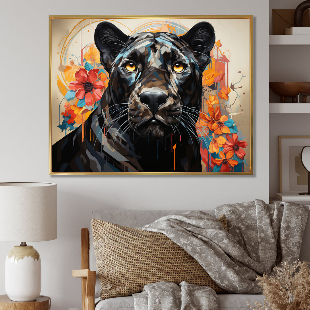 Panther Elusive Panther Geometric - Panther Bedroom Wall Art