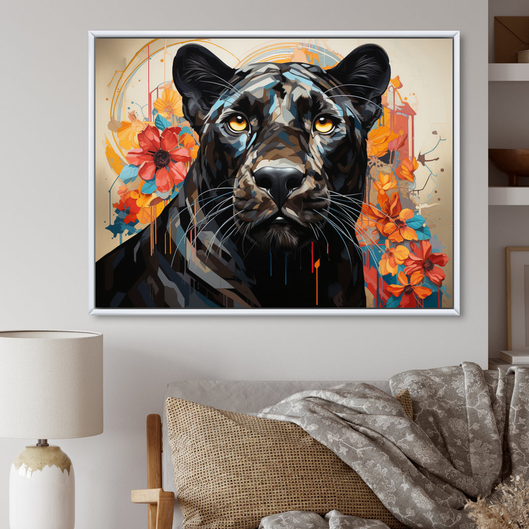 Panther Elusive Panther Geometric - Panther Bedroom Wall Art