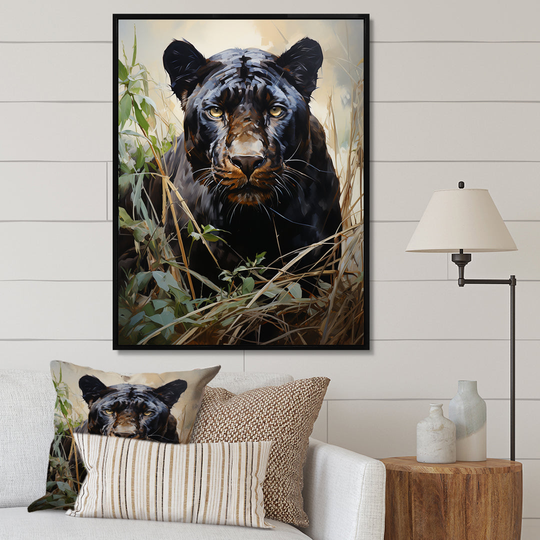 Panther En Plein Air - Panther Canvas Wall Art