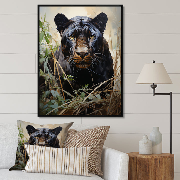 Panther En Plein Air - Panther Canvas Wall Art