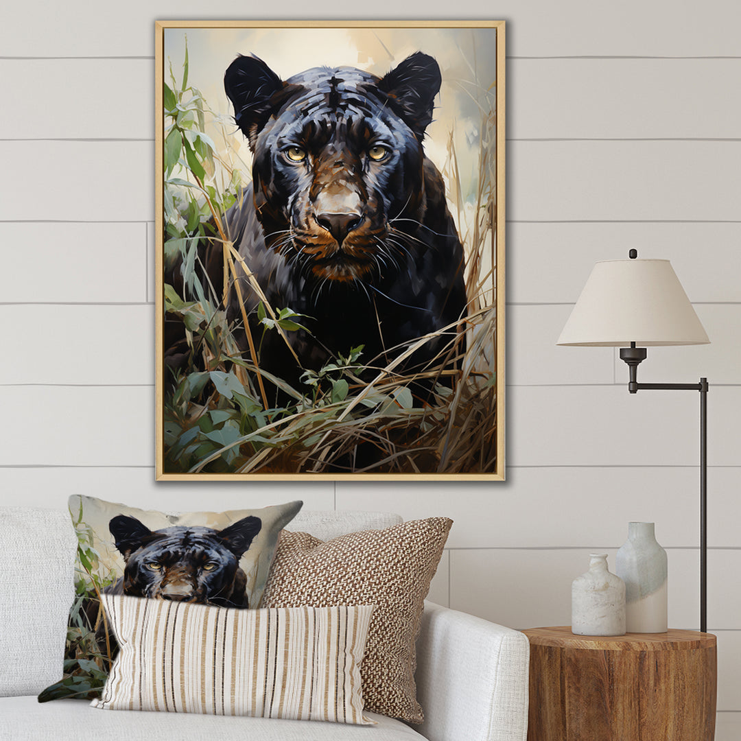 Panther En Plein Air - Panther Canvas Wall Art