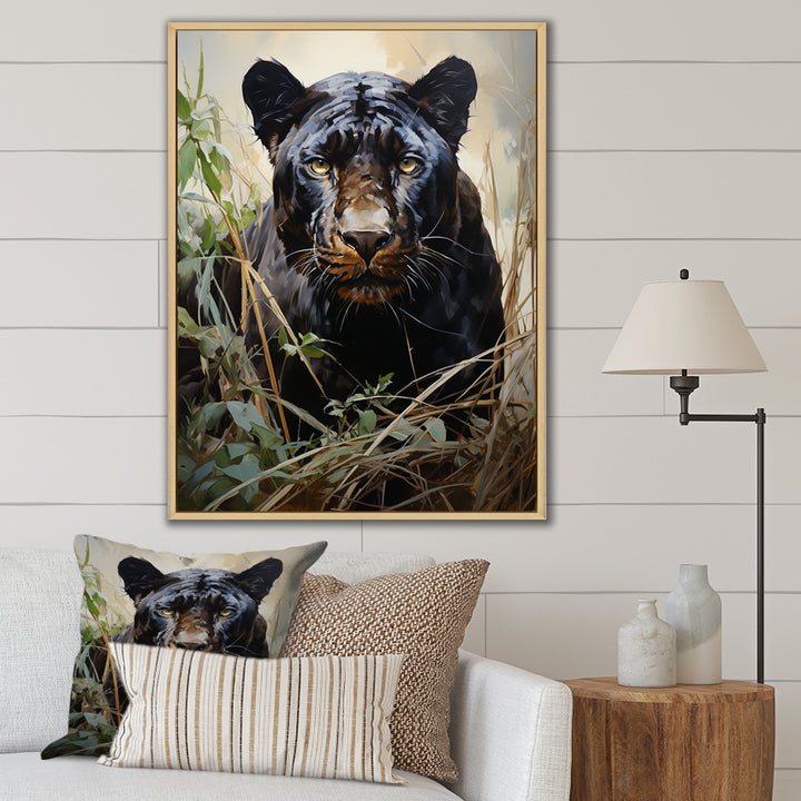 Panther En Plein Air - Panther Canvas Wall Art