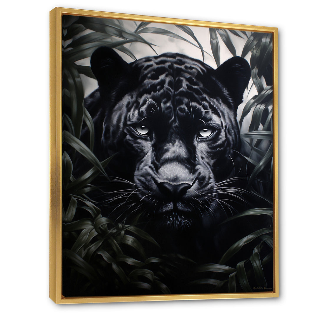 Black White Panther Contrasting Patterns - Panther Canvas Wall Art