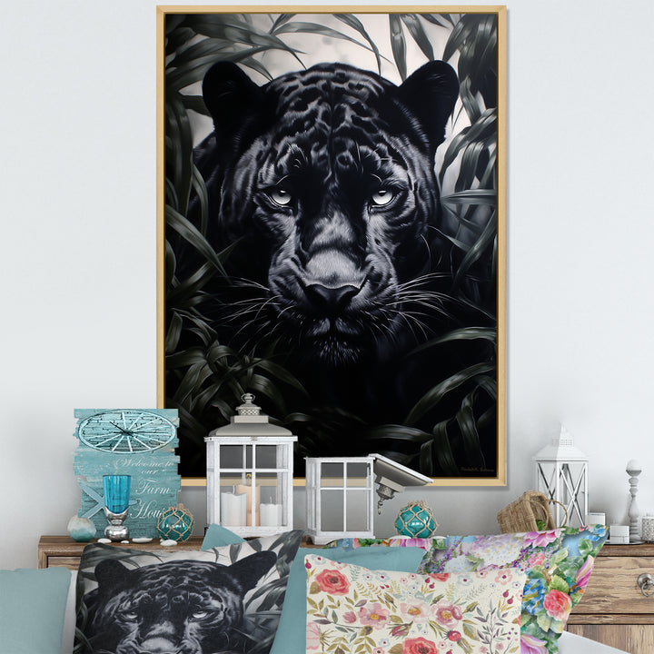 Black White Panther Contrasting Patterns - Panther Canvas Wall Art