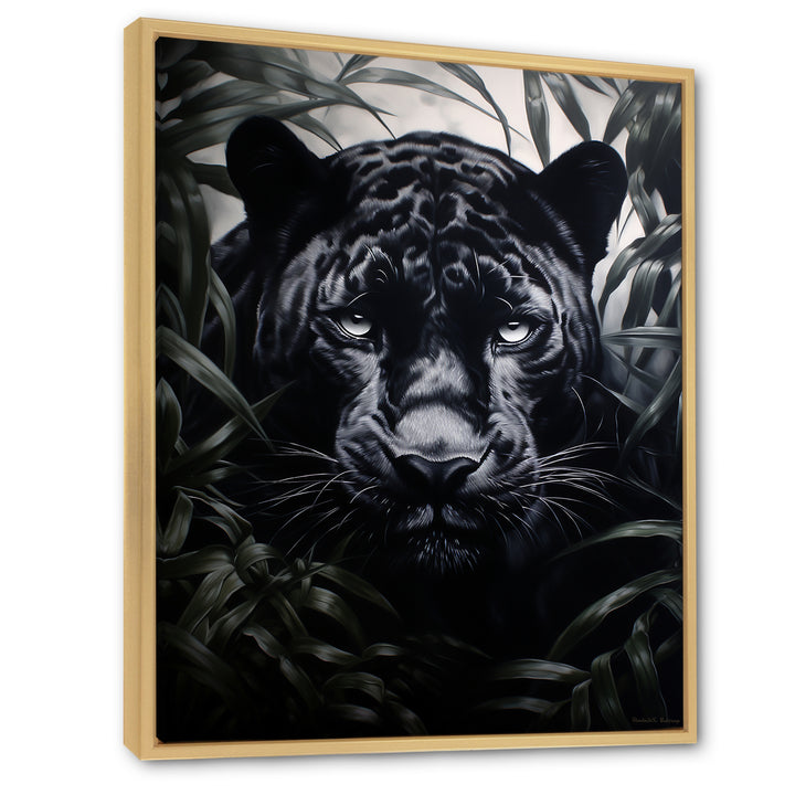 Black White Panther Contrasting Patterns - Panther Canvas Wall Art
