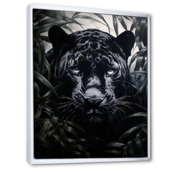 Black White Panther Contrasting Patterns - Panther Canvas Wall Art