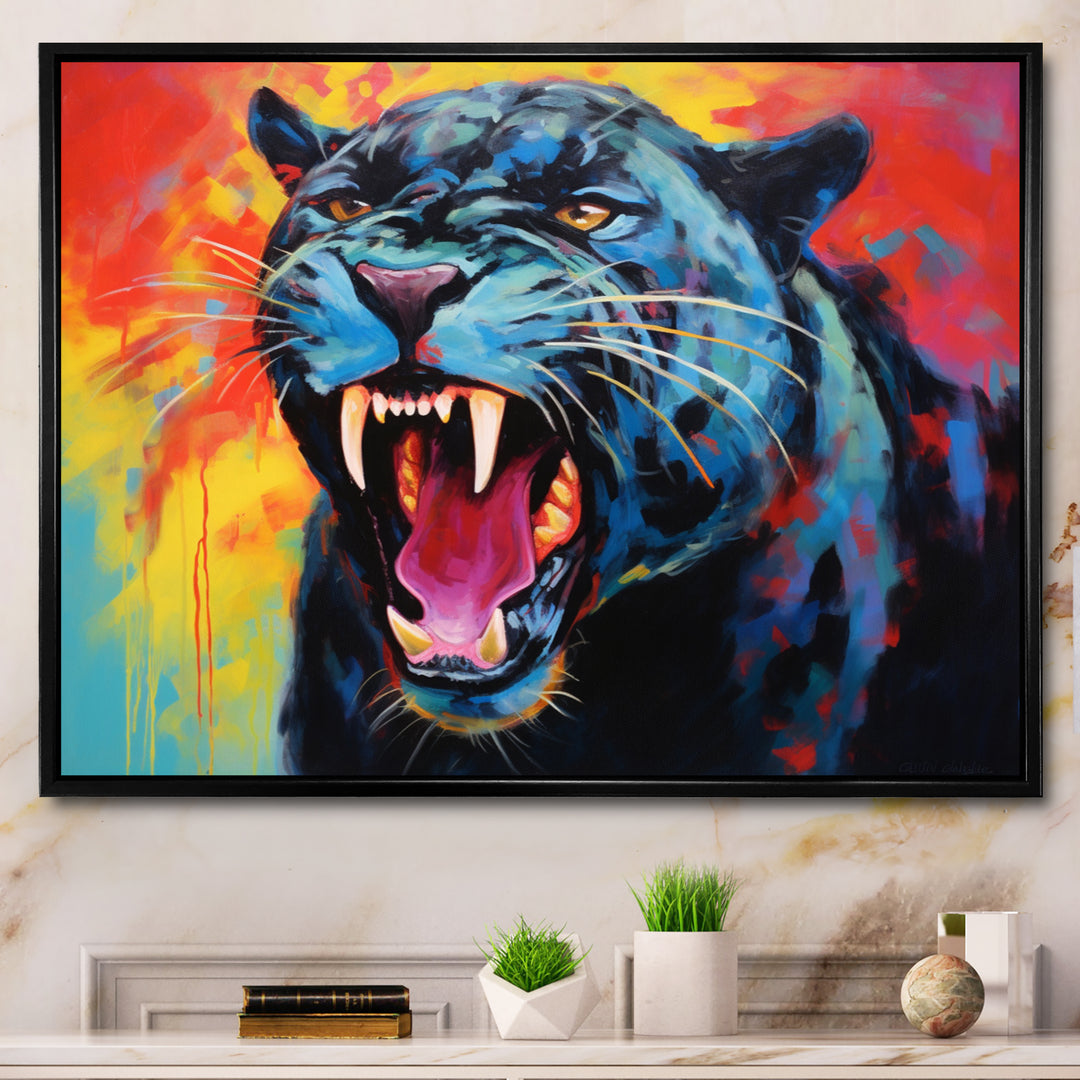 Colorful Panther Expressionist Encounter - Panther Wall Decor