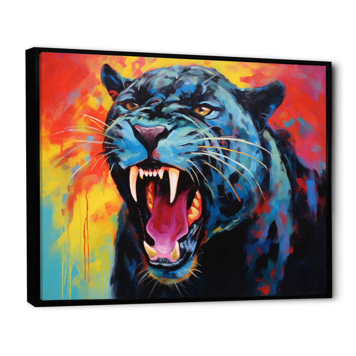 Colorful Panther Expressionist Encounter - Panther Wall Decor