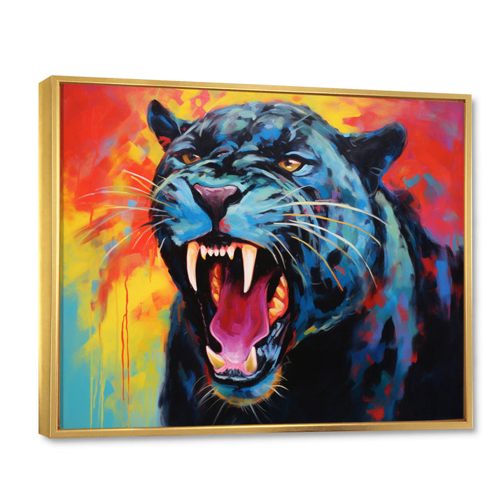 Colorful Panther Expressionist Encounter - Panther Wall Decor