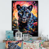 Colorful Panther Futuristic Wilderness Futurist - Multi-Color Panther Wall Art