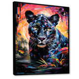 Colorful Panther Futuristic Wilderness Futurist - Multi-Color Panther Wall Art