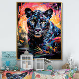 Colorful Panther Futuristic Wilderness Futurist - Multi-Color Panther Wall Art
