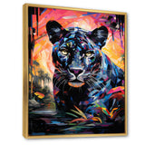 Colorful Panther Futuristic Wilderness Futurist - Multi-Color Panther Wall Art