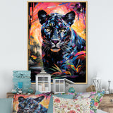 Colorful Panther Futuristic Wilderness Futurist - Multi-Color Panther Wall Art