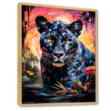 Colorful Panther Futuristic Wilderness Futurist - Multi-Color Panther Wall Art
