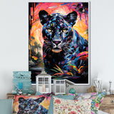 Colorful Panther Futuristic Wilderness Futurist - Multi-Color Panther Wall Art
