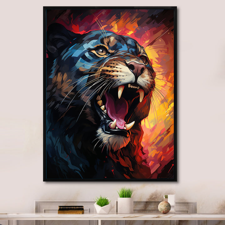 Colorful Panther Geometric Form - Multi-Color Panther Wall Art