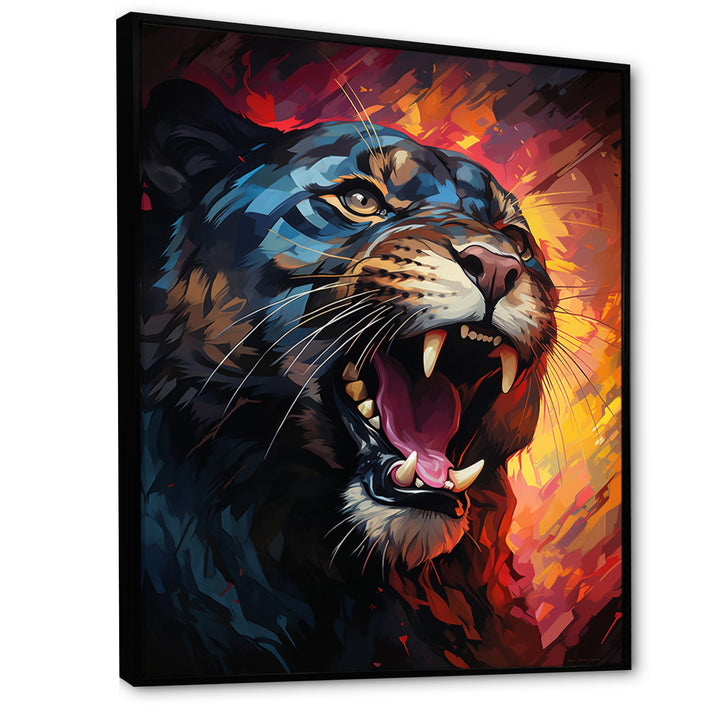 Colorful Panther Geometric Form - Multi-Color Panther Wall Art