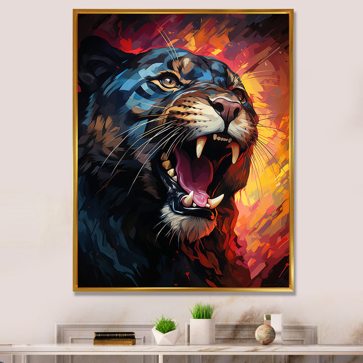 Colorful Panther Geometric Form - Multi-Color Panther Wall Art
