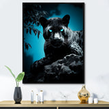 Red Blue Panther Hidden Observer Infrared - Panther Large Canvas Wall Art